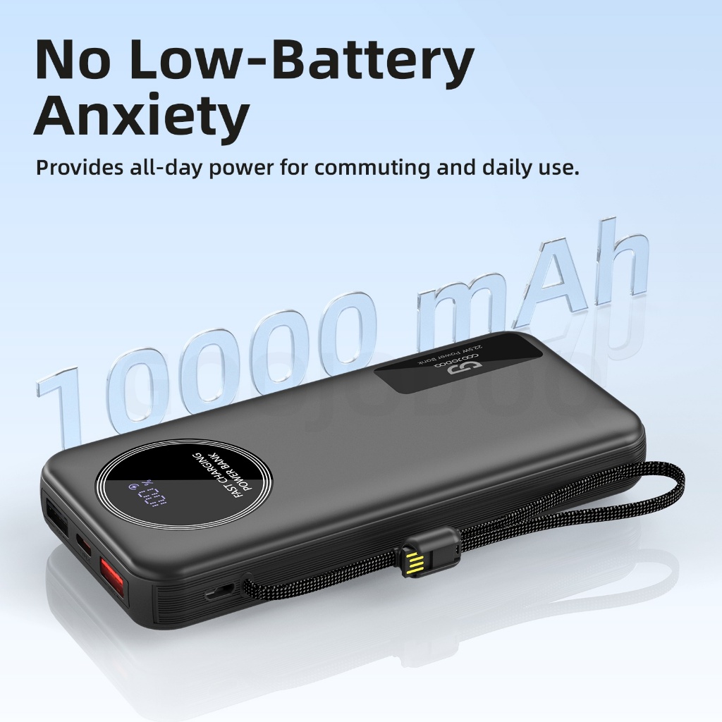 Sạc Dự Phòng 9 Cổng GOOJODOQ 20000mAh - Cáp Tích Hợp Sẵn, Sạc Nhanh PD, Có Màn Hình Số | BigBuy360 - bigbuy360.vn