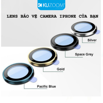 Lens Bảo Vệ Ống Camera Chính Hãng KUZOOM Có Khung Trợ Dán Dùng Cho IP-Viền Nhôm,Mặt Cường Lực
