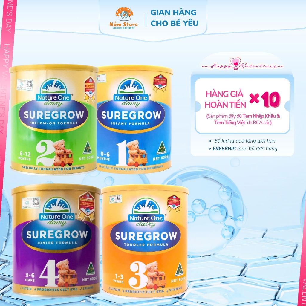 Sữa bột Nature One Dairy SUREGROW HMM – Dành cho Bé Nhí/Tập Chạy (Hộp 800g) – Mẹ và bé Nấm Store