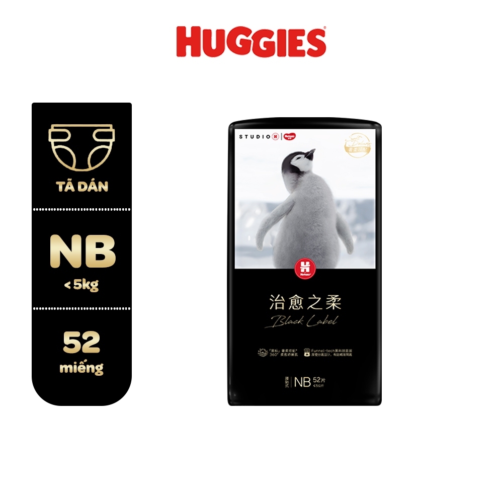[Gift Huggies] Tã dán Huggies Black Label size NB 52 miếng