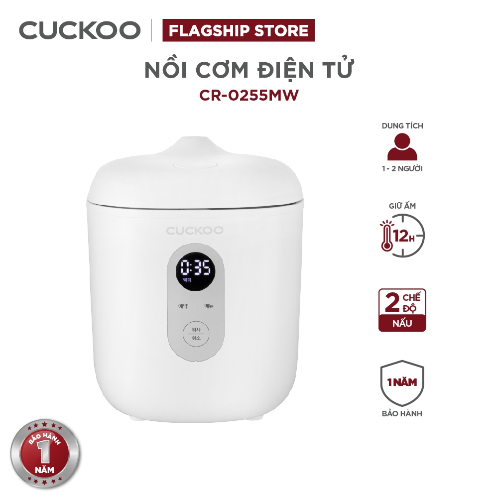 Nồi cơm điện Mini Cuckoo 0.36L CR-0255MW - Lòng nồi chống dính - Hàng chính hãng | BigBuy360 - bigbuy360.vn