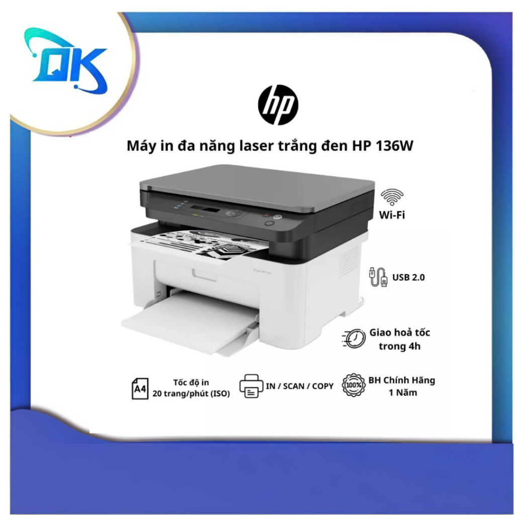 Máy in đa chức năng HP LaserJet MFP 136w (4ZB86A)