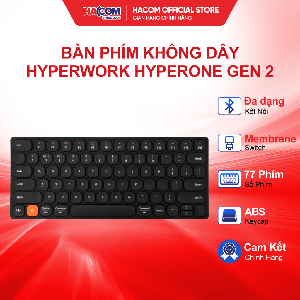 Bàn Phím không dây HyperWork HyperOne Gen 2 HACOM PC