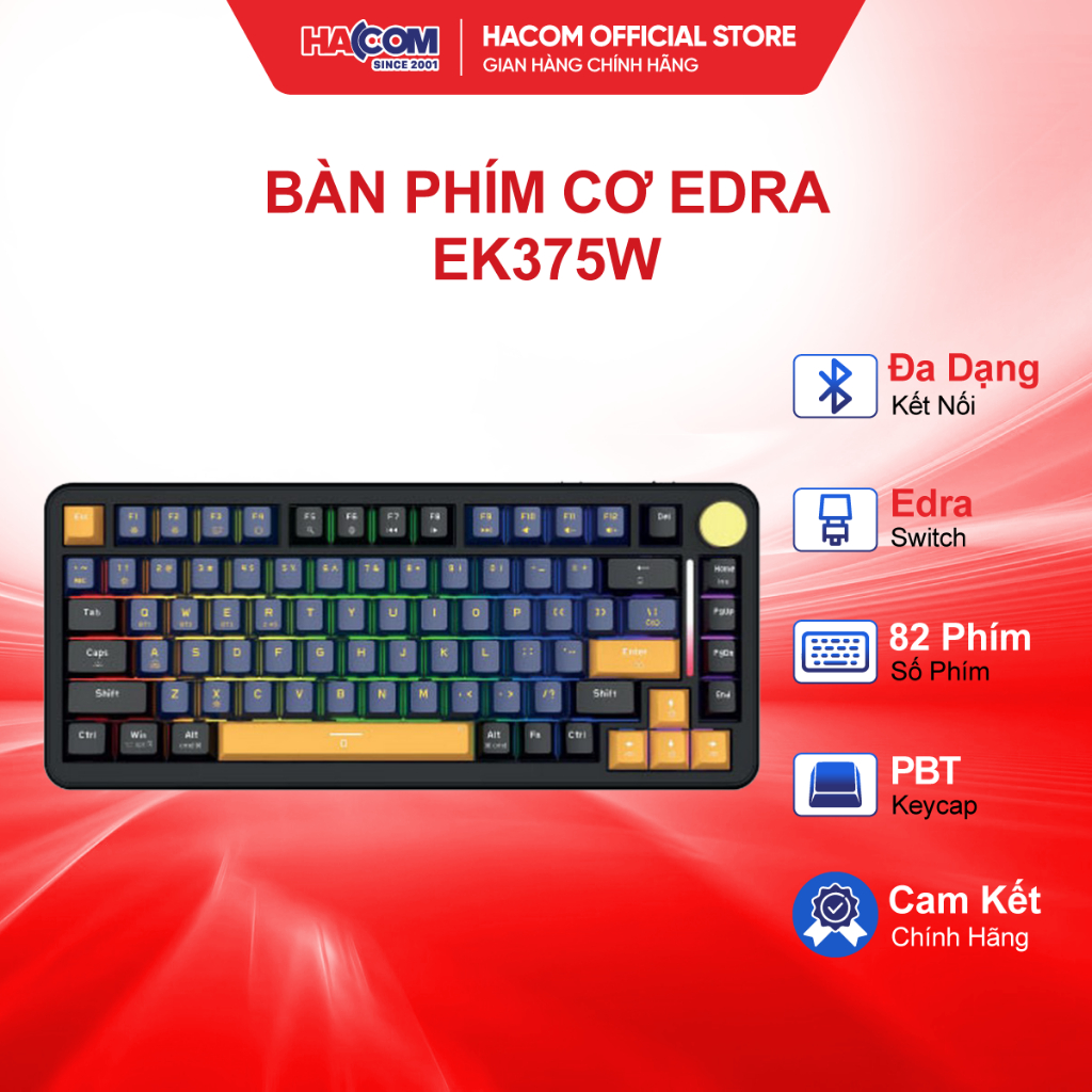 Bàn Phím Cơ EDRA EK375W - Bảo Hành 24 Tháng HACOM PC
