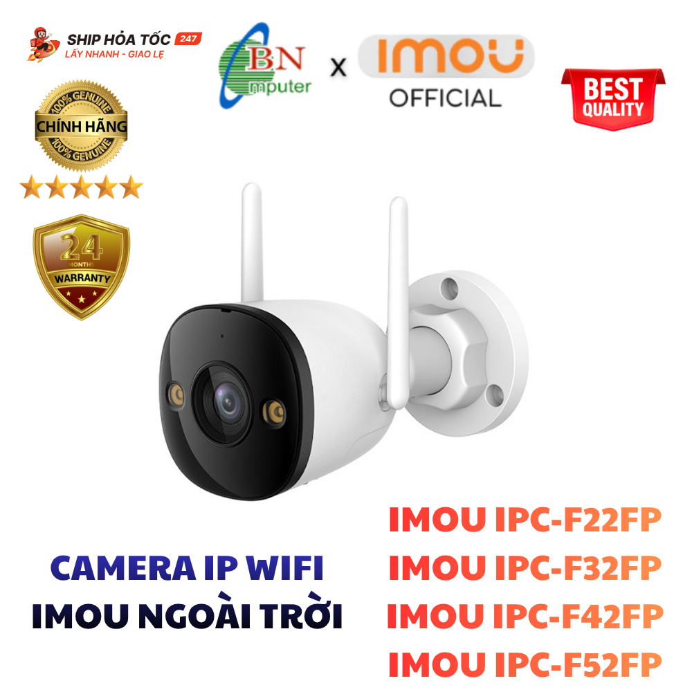 Camera IMOU Wifi BAN ĐÊM CÓ MÀU IPC-F22FP, F32FP, F42FP, F52FP ngoài trời FULL COLOR, MIC, LOA