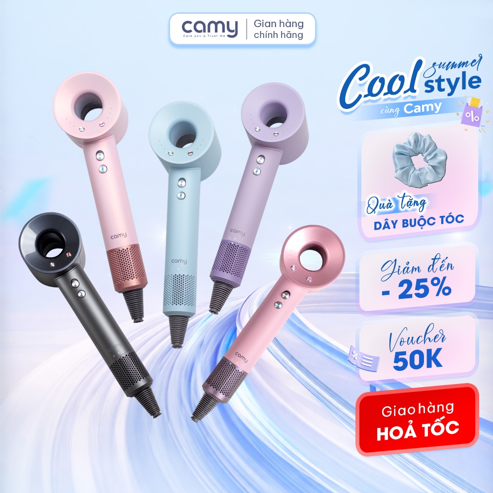 Máy sấy tóc ion âm Camy Air Power tốc độ cao 1600W BH 12 tháng tạo kiểu bảo vệ tóc 2 chiều nóng lạnh