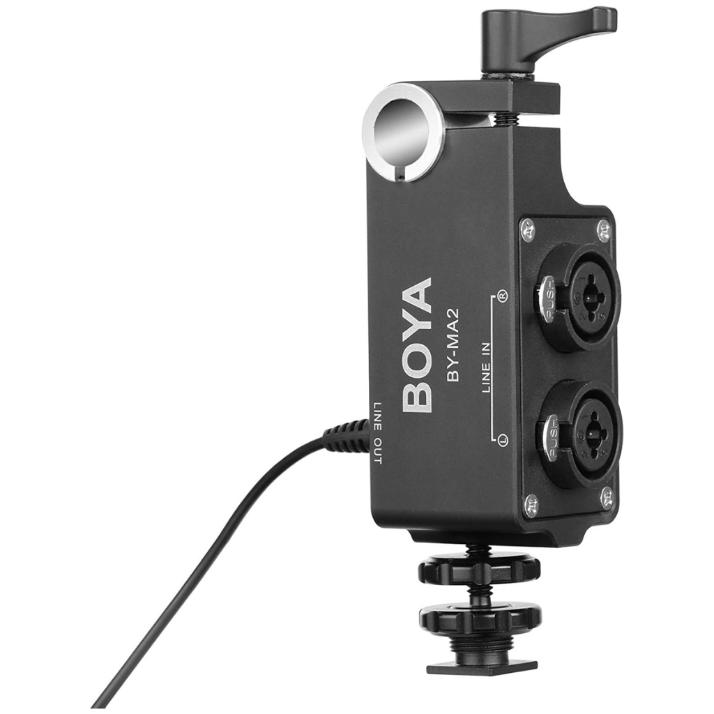 Boya BY-MA2 | Dual-Channel XLR Mixer Bộ Trộn Âm Thanh Cho Hỗ trợ 15mm/19mm Rod Mount