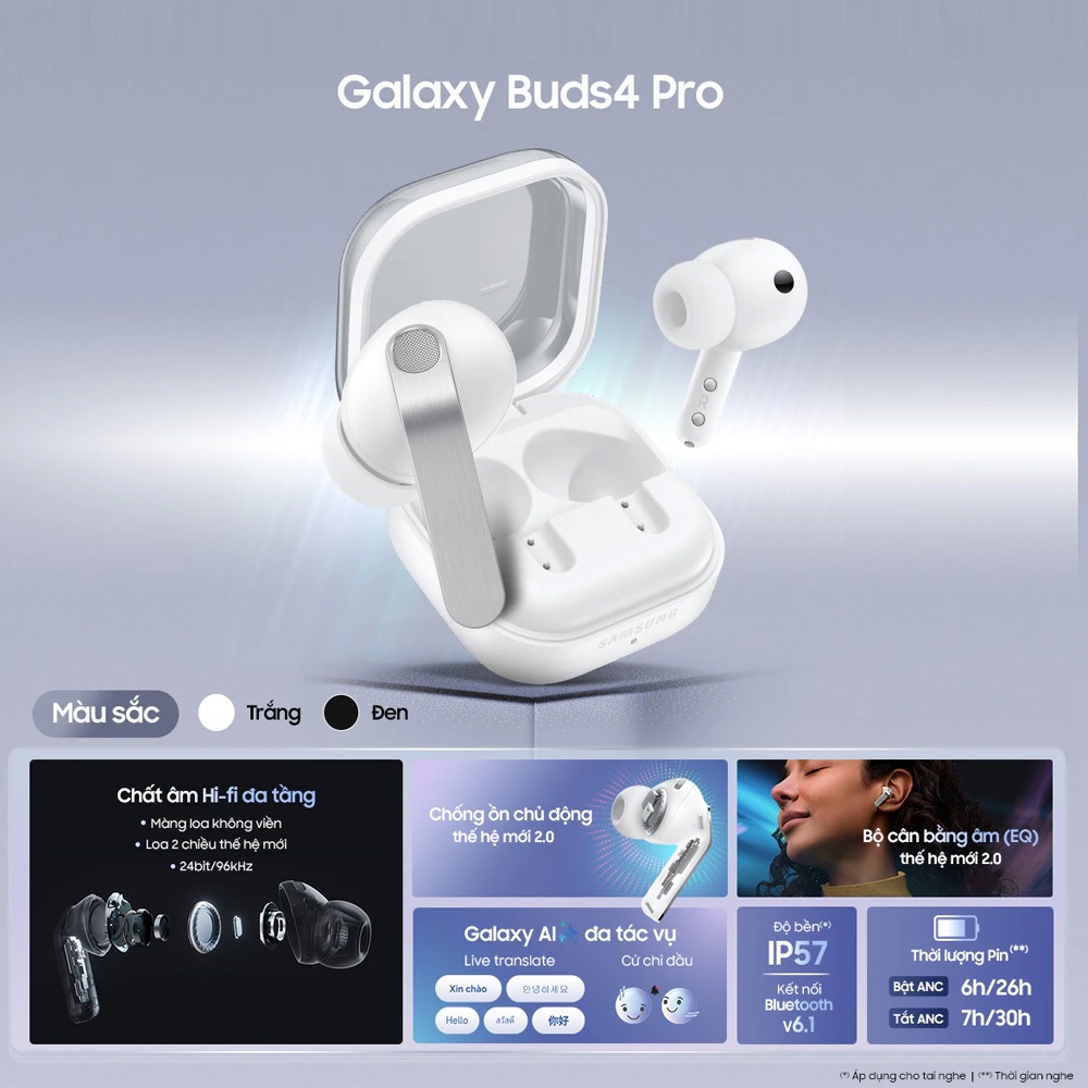 Tai nghe Samsung Galaxy Buds4 Pro | Chất Âm Hi-Fi Đa Tầng | Chống Ồn Chủ Động | Galaxy AI Đa Tác Vụ | BigBuy360 - bigbuy360.vn