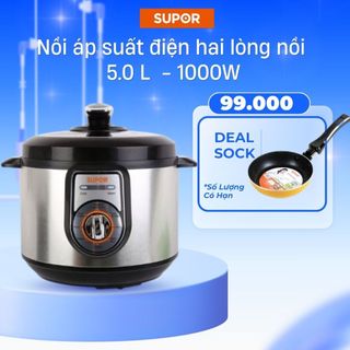 Nồi áp suất điện hai lòng đa năng 5l supor cyyb50ya10vn-1000 hàng chính hãng bảo hành 12 tháng