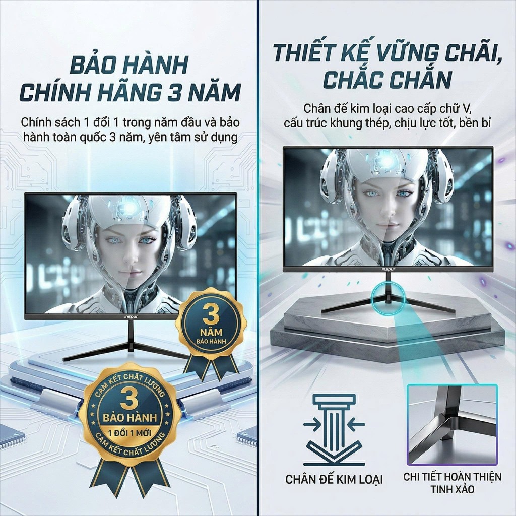 Màn Hình INSPUR 21.5” / 24.5” / 27” – IIP215AF / IIP245SF / IIP270QT, FHD/2K, 100Hz–180Hz, IPS/VA, Viền Mỏng, Chính Hãng | BigBuy360 - bigbuy360.vn