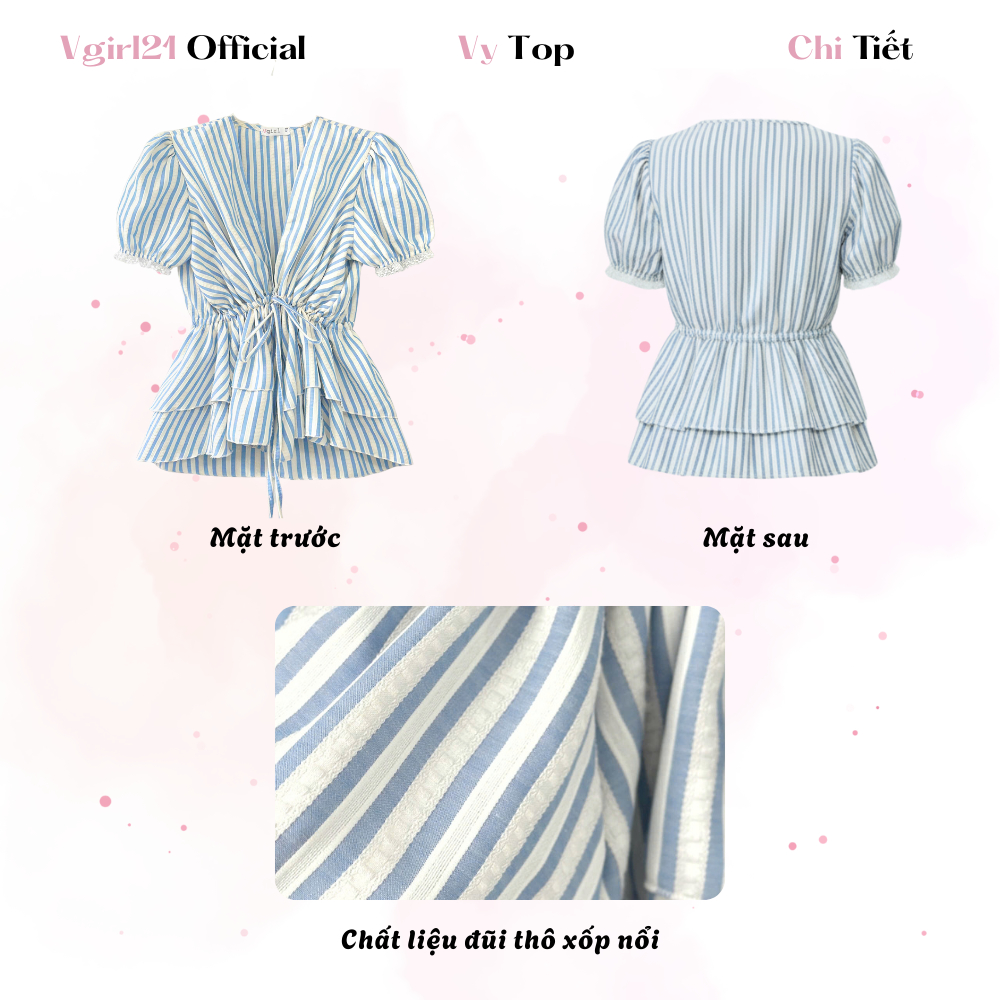 [Deal mở bán] - Vy Top - Áo Tay Bồng Cổ V Freesize Có Dây Rút Eo - Tặng Kèm Áo 2 Dây Croptop | BigBuy360 - bigbuy360.vn