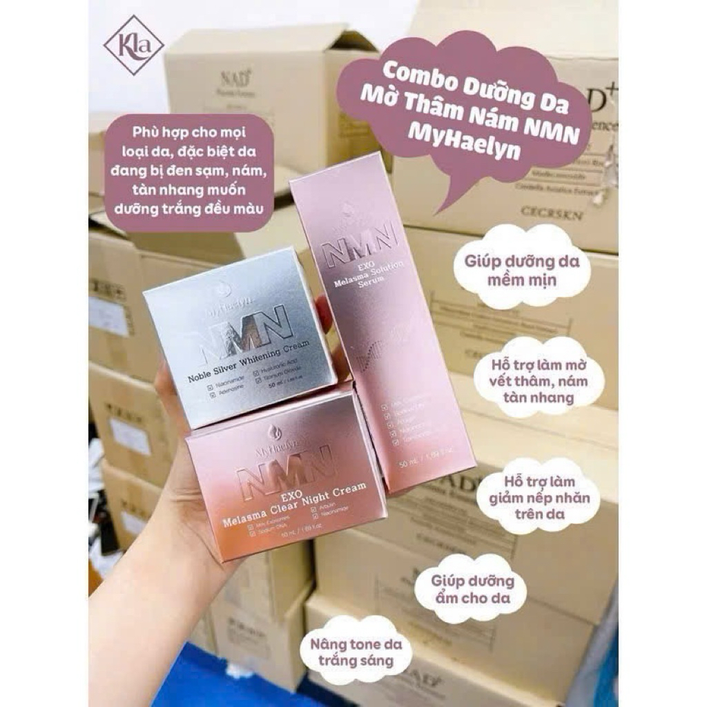 Bộ dưỡng da NMN Exosome Myhealyn ( sr+kem ngày+kem đêm)