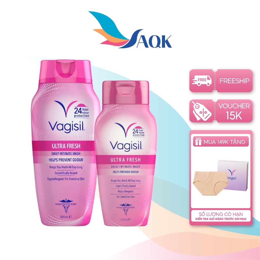 Dung dịch vệ sinh phụ nữ Vagisil Ultra Fresh Daily Intimate Wash (240ml/354ml) - Mang lại cảm giác s