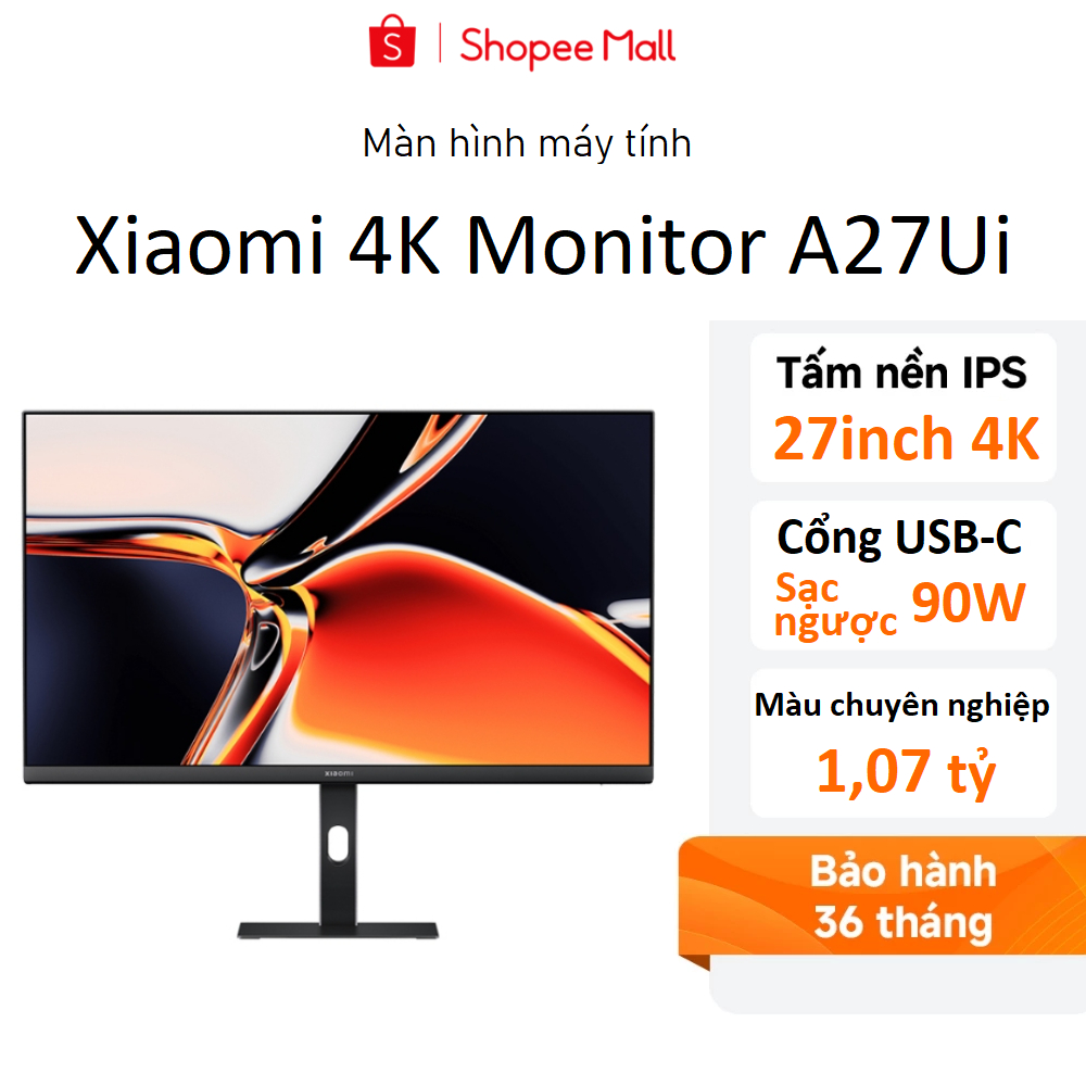 Màn hình máy tính Xiaomi 4K UHD IPS 27 inch Sạc ngược USB-C A27Ui ( ELA6221EU )- Hàng chính hãng