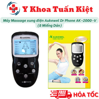 ✅ máy massage xung điện pin sạc dr phone ak-2000v 8 miếng dán