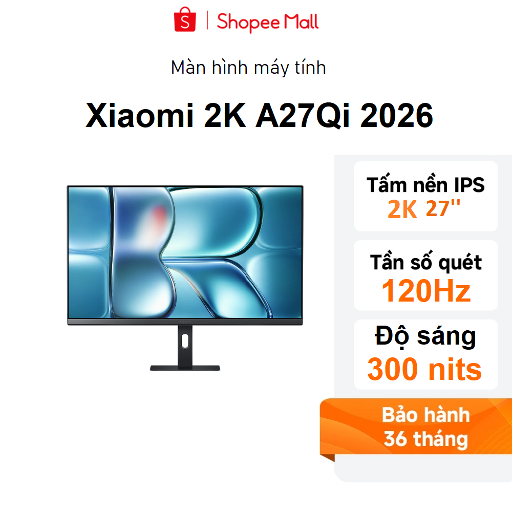 Màn hình máy tính Xiaomi 2K(2560x1440p) 27inch IPS 100HZ A27Qi 2026 - Bảo hành 3 năm chính hãng