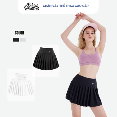 Váy thể thao cao cấp tennis cầu lông, pickleball, gym, chạy bộ thể thao BIKINI PASSPORT kèm quần bảo hộ - BG118