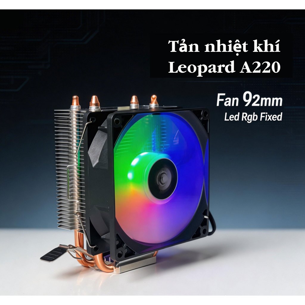 Tản Nhiệt Khí Jungle Leopard A220 - Fan 92mm Fixed RGB, Hỗ Trợ Socket Intel 1200/1700