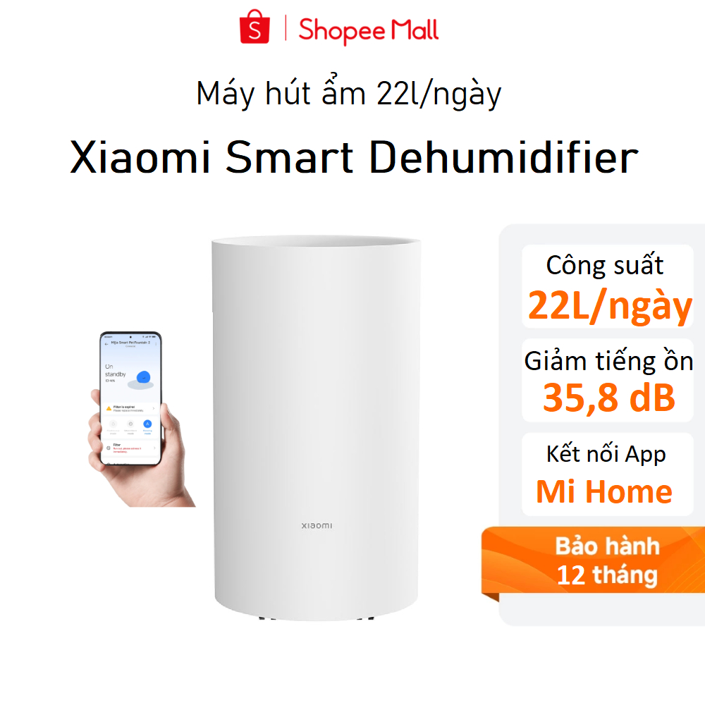 Máy hút ẩm Xiaomi Smart Dehumidifier Bản Quốc tế  - Bảo hành 12 tháng chính hãng