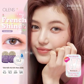 (OLENS) Lens 1 ngày | Kính áp tròng GIÃN TRÒNG - FRENCH SHINE LAVENDER chính hãng KOREA | LENSFORGIRLSS