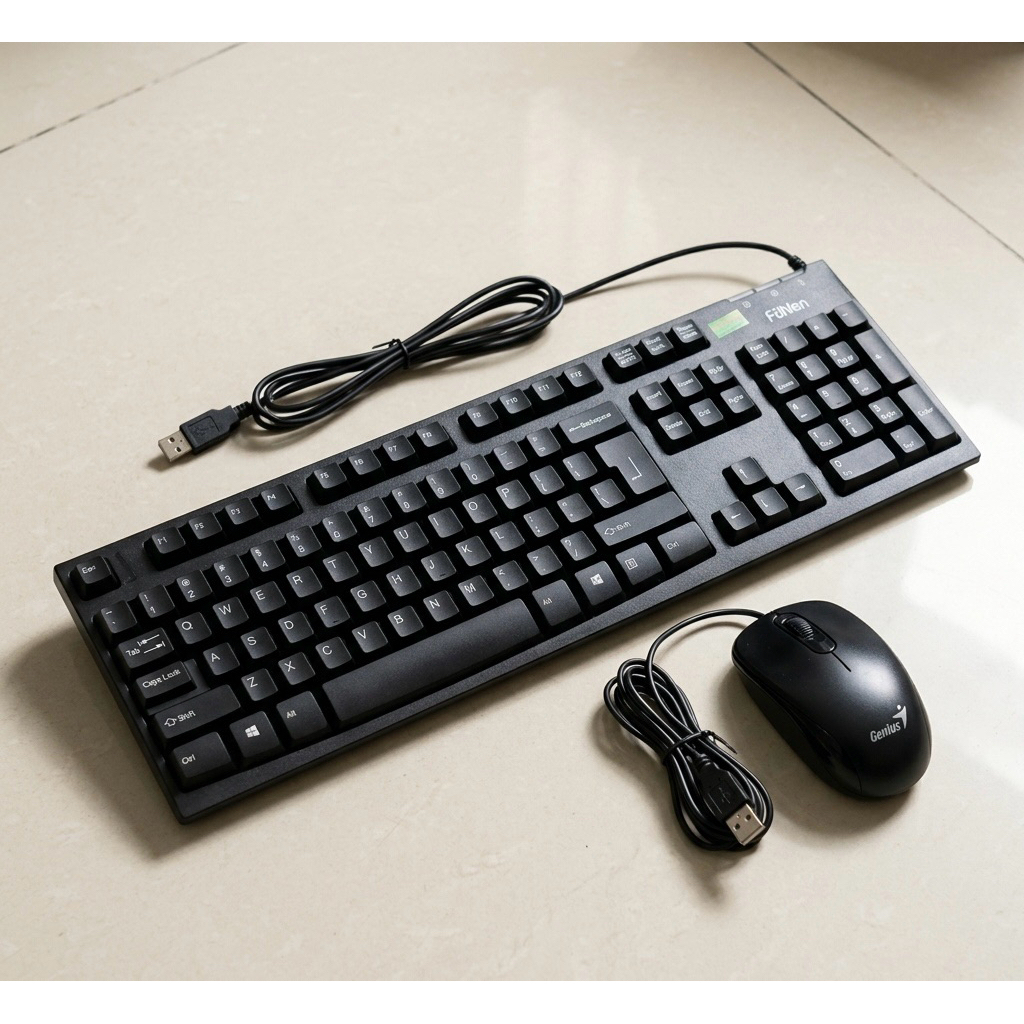 [Thanh lý] Combo Bàn phím Fuhlen L411 + Chuột Genius chính hãng (Đã sử dụng)