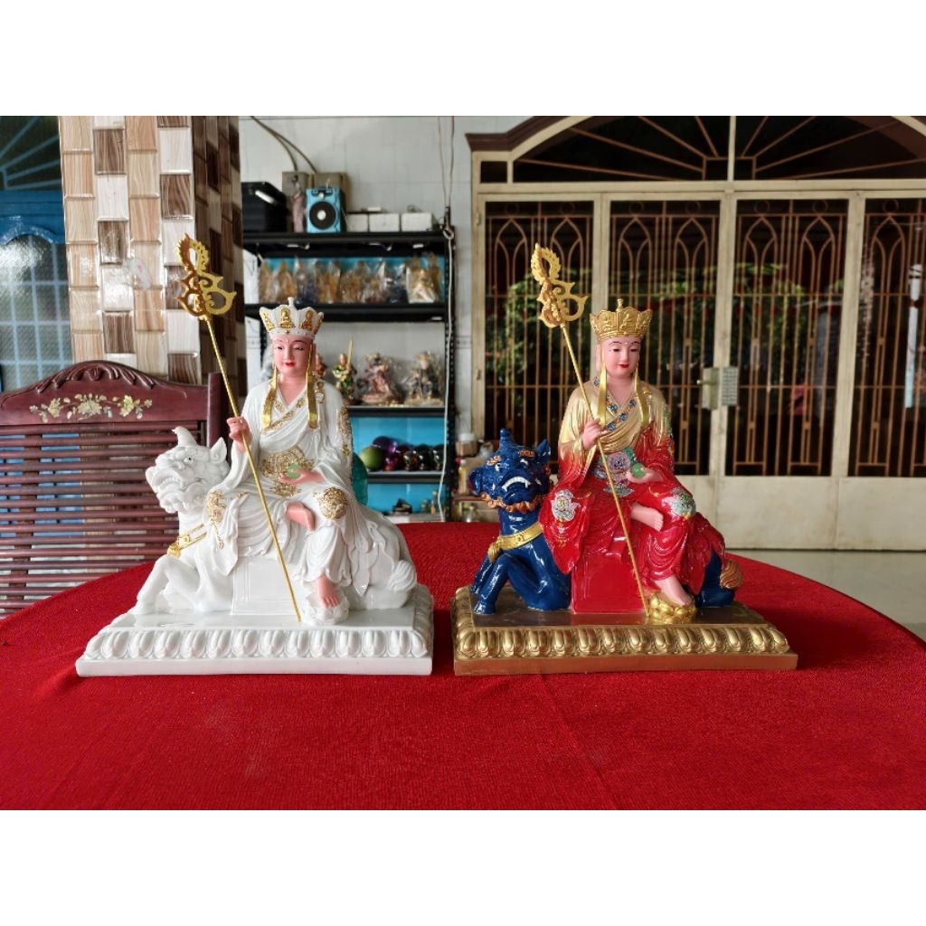 Tượng Địa Tạng cưỡi Đề Thính cao 40cm