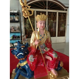 Tượng Địa Tạng cưỡi Đề Thính cao 40cm