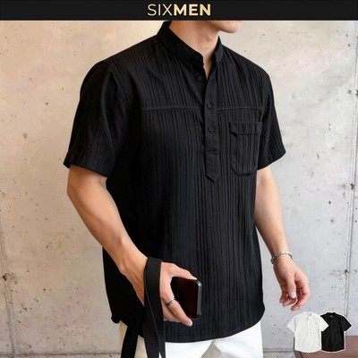 Áo sơ mi cổ chui ngắn tay VALOR - Vải thun gân Form tôn dáng, thoải mái, thấm hút cực tốt - SIXMEN
