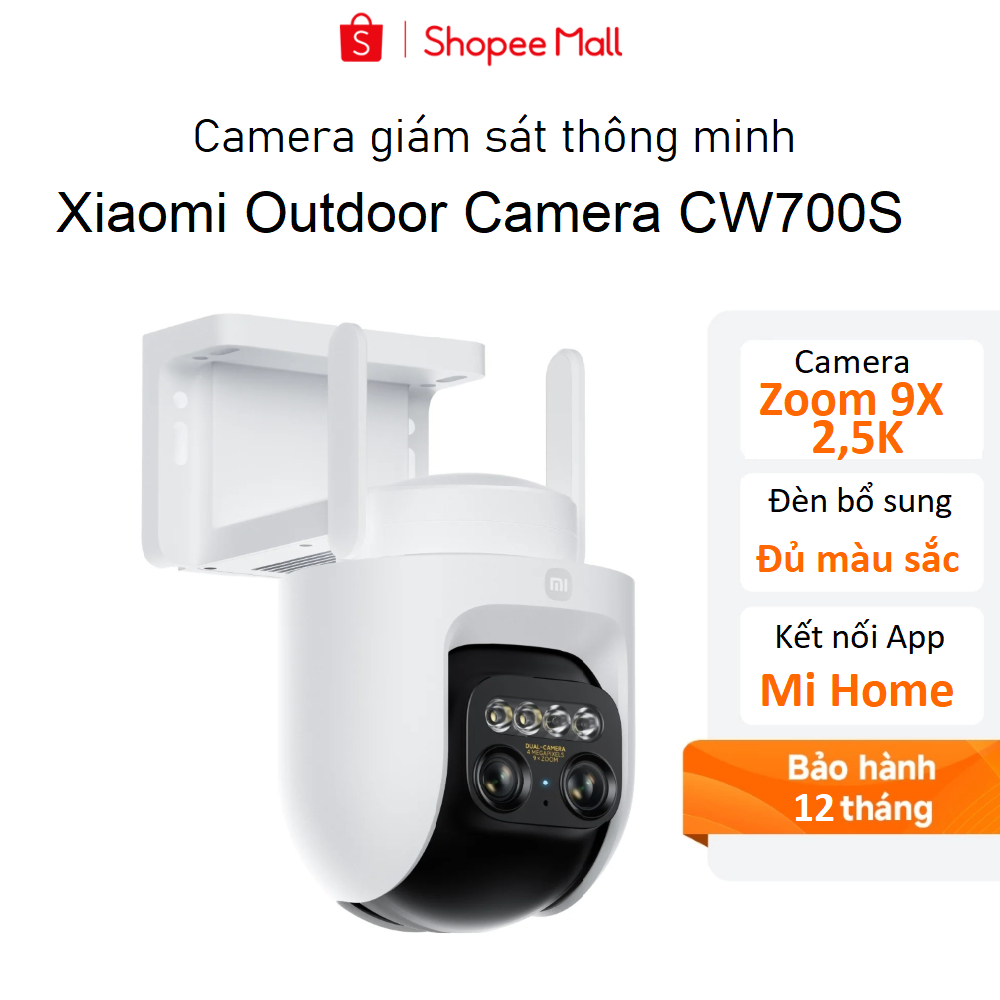 Camera quan sát Xiaomi Outdoor CW700S EU Zoom 9X Ngoài trời 2,5K - Hàng chính hãng