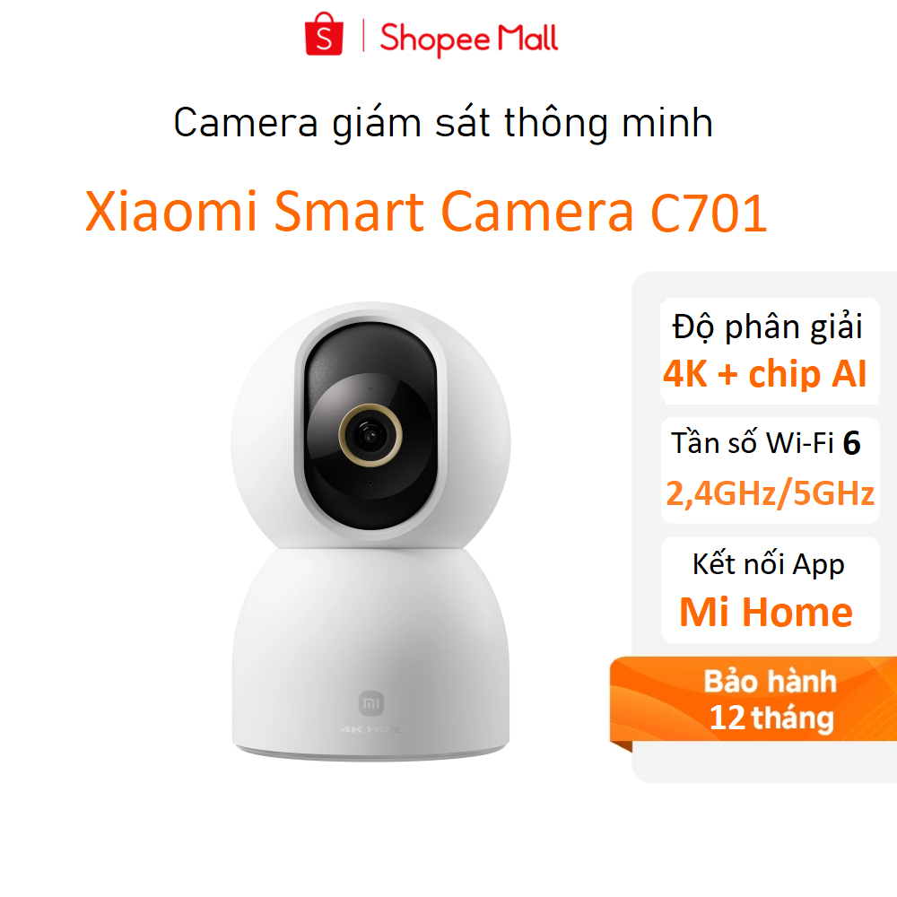 Camera quan sát Xiaomi C700 / C701 EU 4K Bản quốc tế - Hàng chính hãng