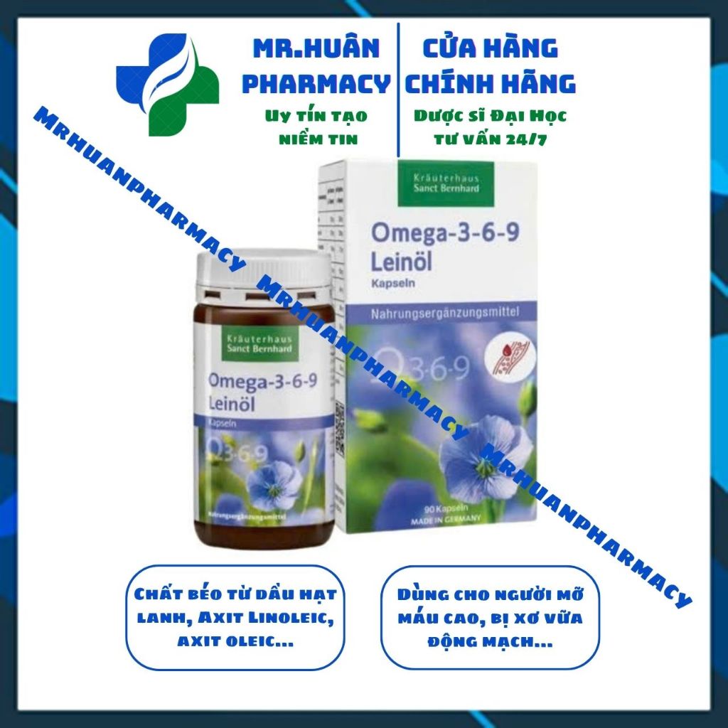 Omega 369 Leinol Kapseln (Lọ 90 viên) của Đức - Giúp giảm mỡ máu, bổ não, cải thiện trí nhớ, thị lực