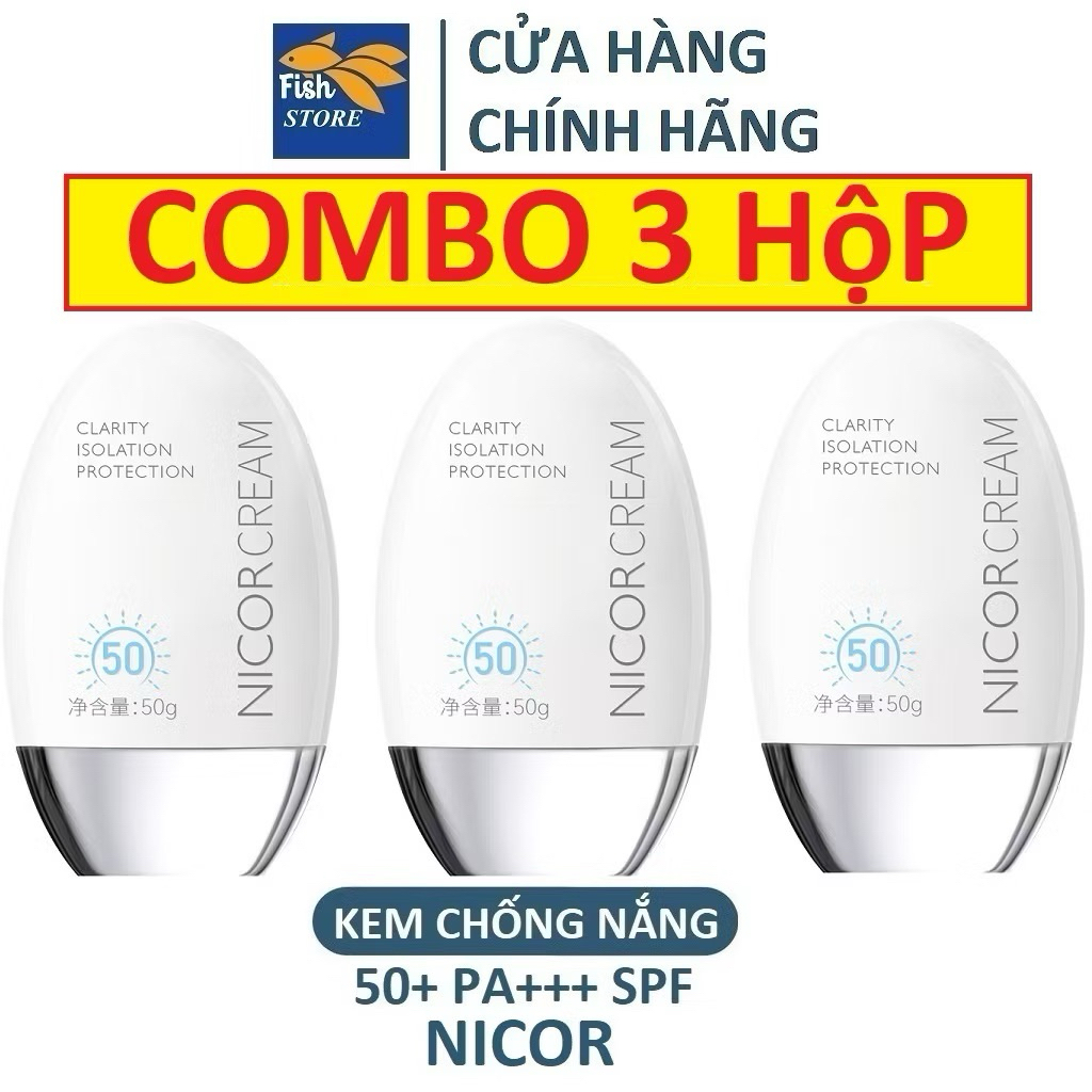 combo 2 tuýp Kem chống nắng  nicor kiềm dầu chống nắng