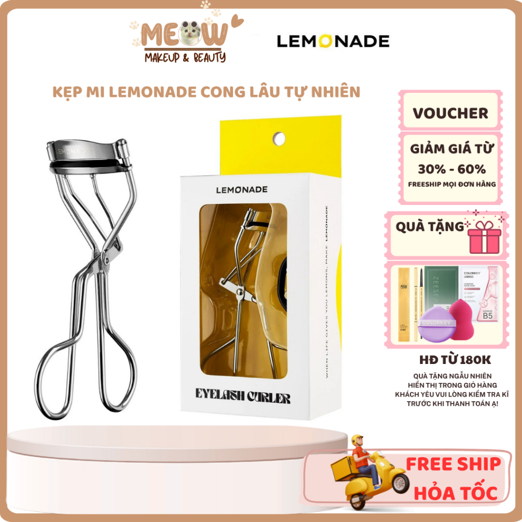 LEMONADE Kẹp Mi Cong Tự Nhiên, Êm Nhẹ Không Gãy Mi | MEOW MAKEUP