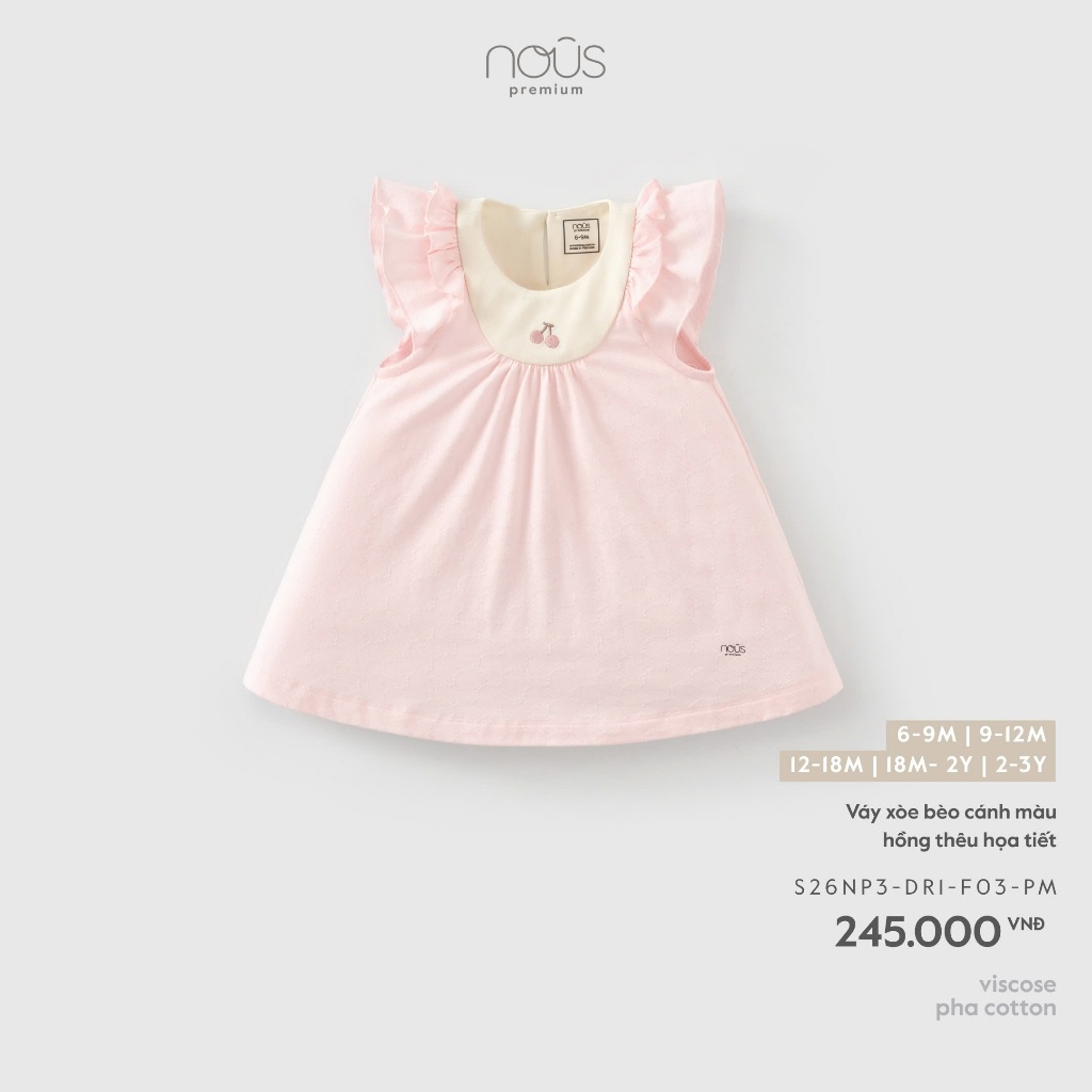 {Nous} Váy ( form to) Nous chất mềm mại,nhiều màu sắc cho bé gái  từ 6m đến 3y