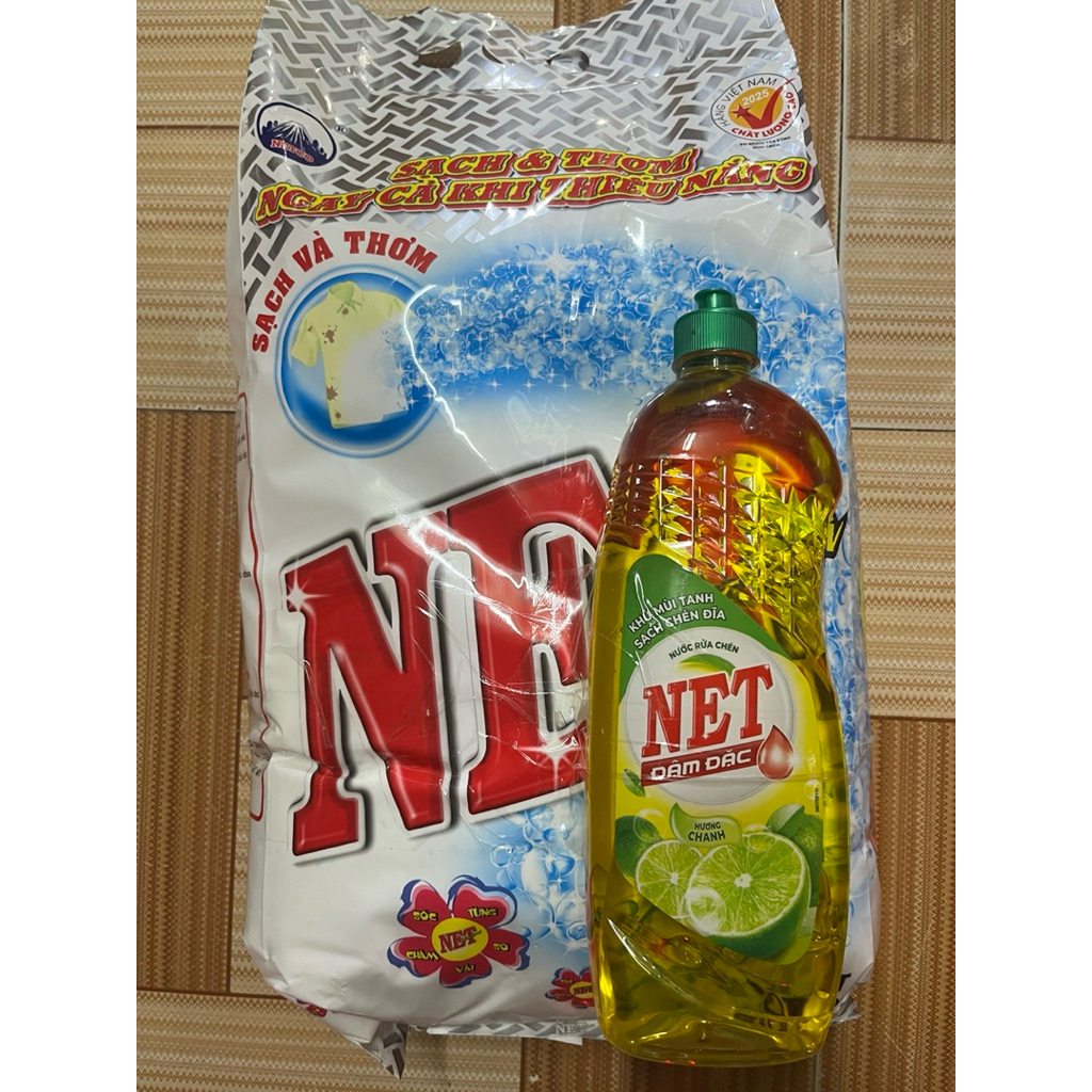Bột Giặt Net Trắng 5,5kg Tặng Kèm Nước Rửa Chén Net
