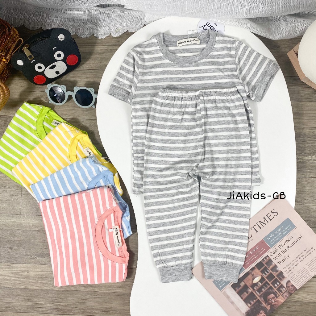 BỘ CỘC TAY QUẦN DÀI SỌC HIỆU MINKY MOM CHÍNH HÃNG B2-TNQD-25