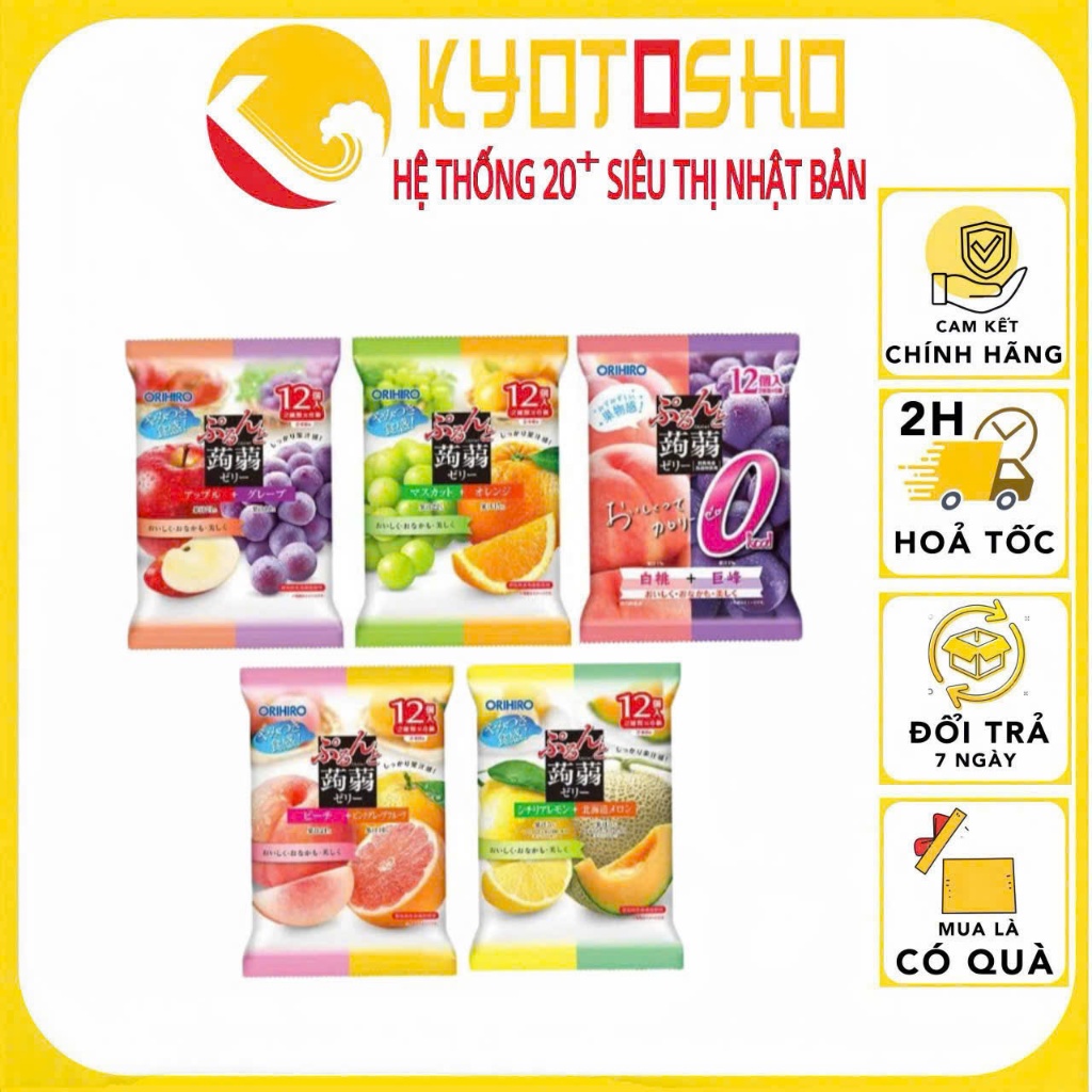 Thạch Hoa Quả Orihiro 12 gói Hàng Nhật