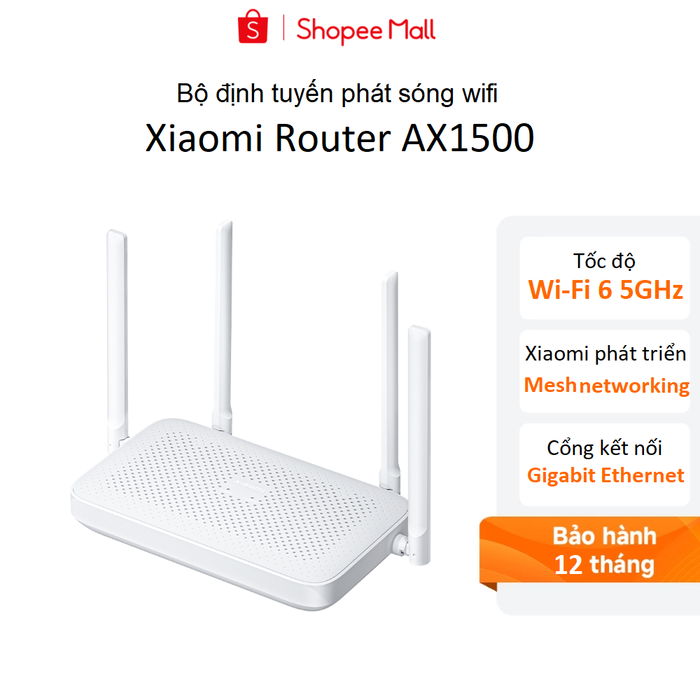 Bộ phát Wifi Xiaomi Router AX1500 EU (DVB4412GL) - Hàng chính hãng