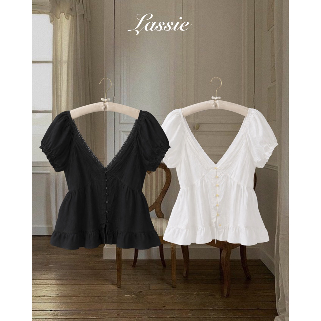 LASSIE BIGSIZE| Áo sơmi cổ tim chất tơ có bèo bigsize 70-90kg TƠ TOP