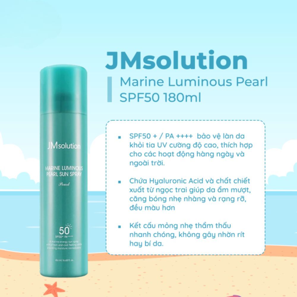 Ảnh 5 của Xịt chống nắng JMsolution Marine Luminous Pearl Sun Spray bảo vệ làn da khi tiếp xúc với ánh nắng.