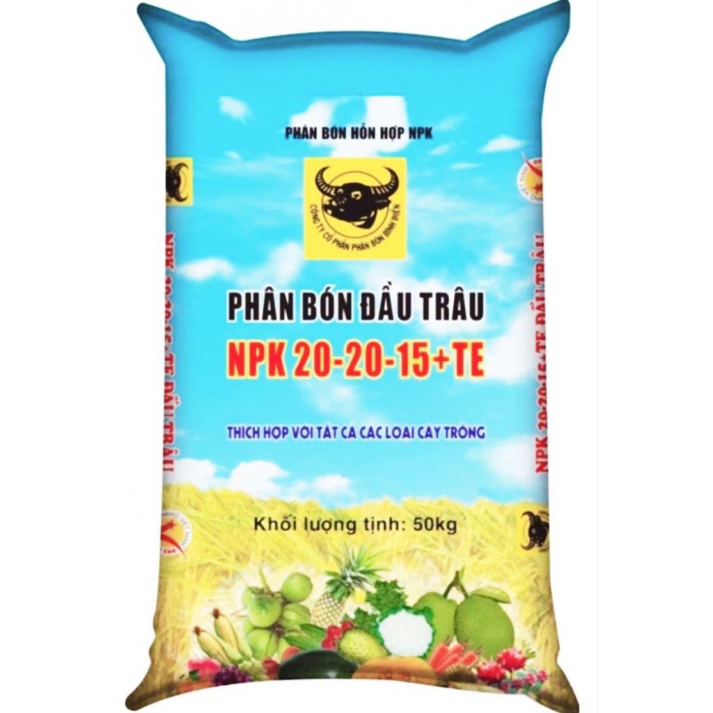 NPK Đầu Trâu 20-20-15+TE – DINH DƯỠNG TOÀN DIỆN CHO CÂY TRỒNG (Cân từ bao 50kg)