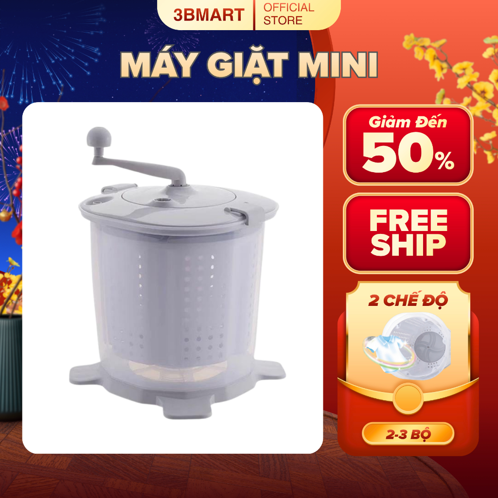 Máy giặt mini ACHITA G60 xoay tay trợ lực, dễ dàng vệ sinh lồng giặt, bảo hành 12 tháng