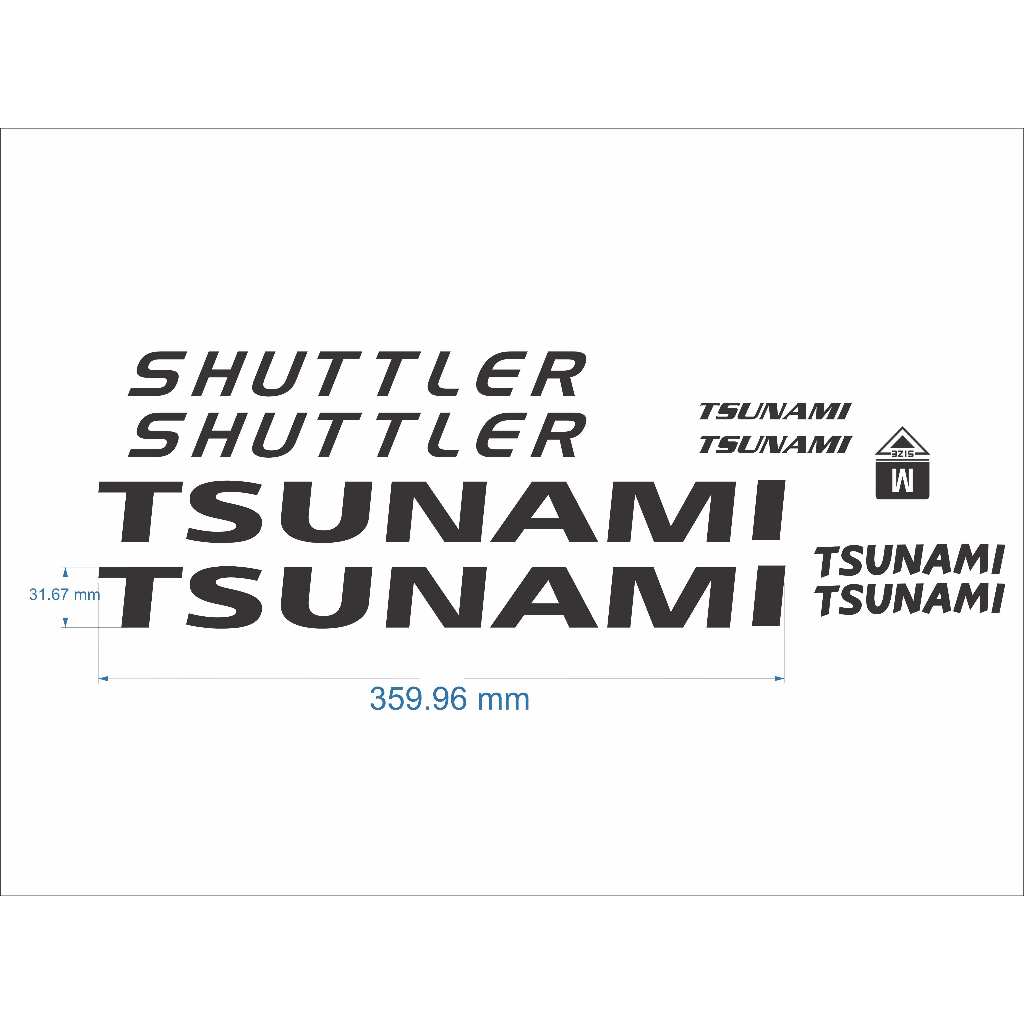 Tem TSUNAMI SUTTLER dán khung xe đạp