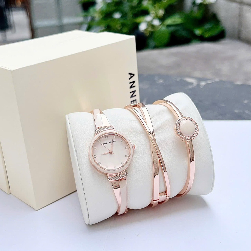 Set Đồng Hồ Nữ Anne Klein Case 26.5mm Chống Nước 30m