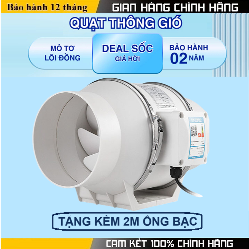 Quạt Hút Thông Gió HF200 / HF150 / HF100 Nhà Vệ Sinh - Quạt Hút Mùi Nhà Bếp - Hút Khói Quán Ăn