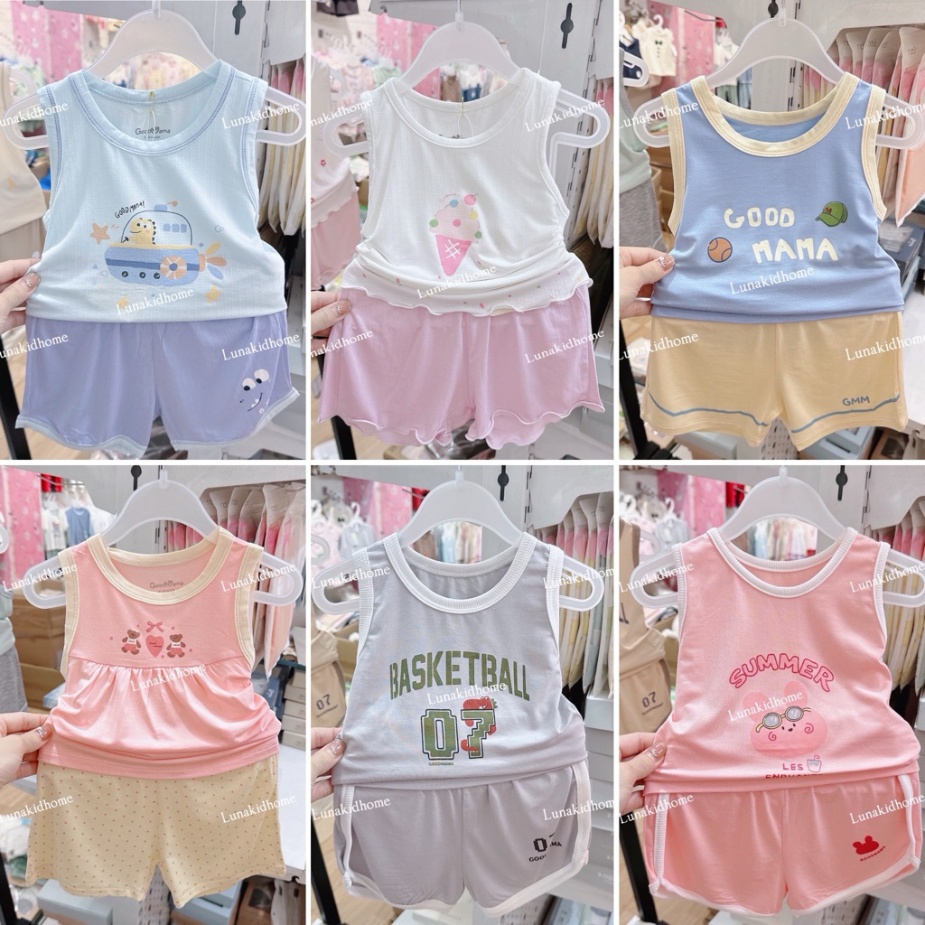 Bộ ba lỗ Goodmama mềm mịn cho bé (6-9M đến 24-36M)