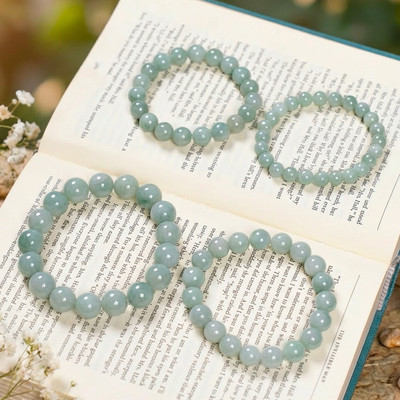 Chuỗi Vòng Tay Cẩm Thạch A Màu Xanh Táo Chất Nếp Mịn Sang Trọng - Ngọc Trai Trường Thịnh