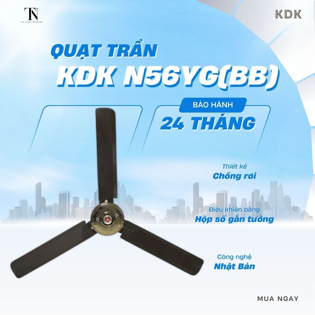 Quạt trần KDK N56YG(BB) công nghệ Nhật Bản - màu Đồng  - Bảo Hành Chính Hãng 24 tháng