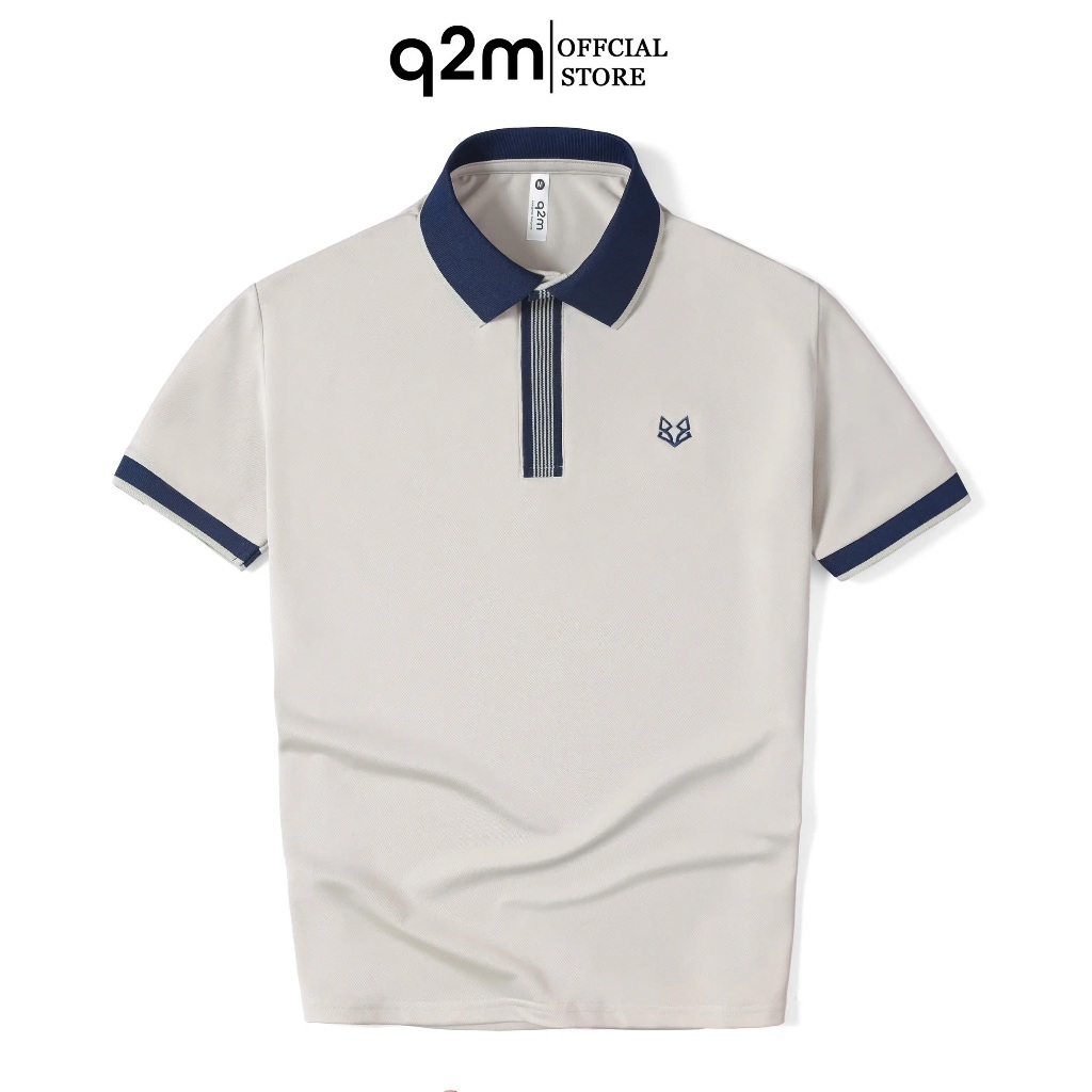 Áo Phông Polo Be Cổ Xanh Than Mã q2m.097