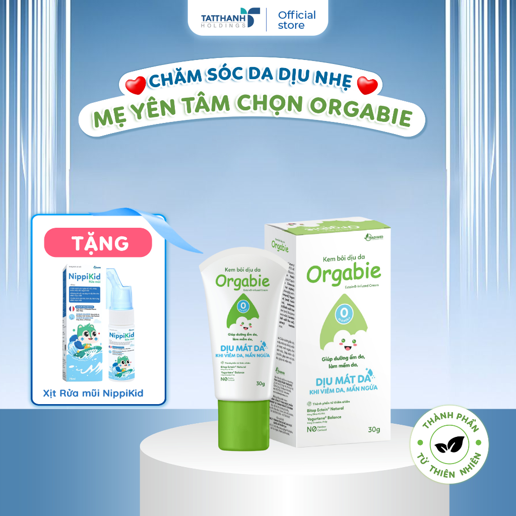 Kem Bôi Da Cho Bé Orgabie, Dưỡng Ẩm Mềm Mịn, Ngăn Ngừa Viêm Ngứa, Giảm Hăm Cho Bé